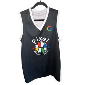 Google Pixel Players Classic Basketball Jersey Black White Mesh Tech Swag XL